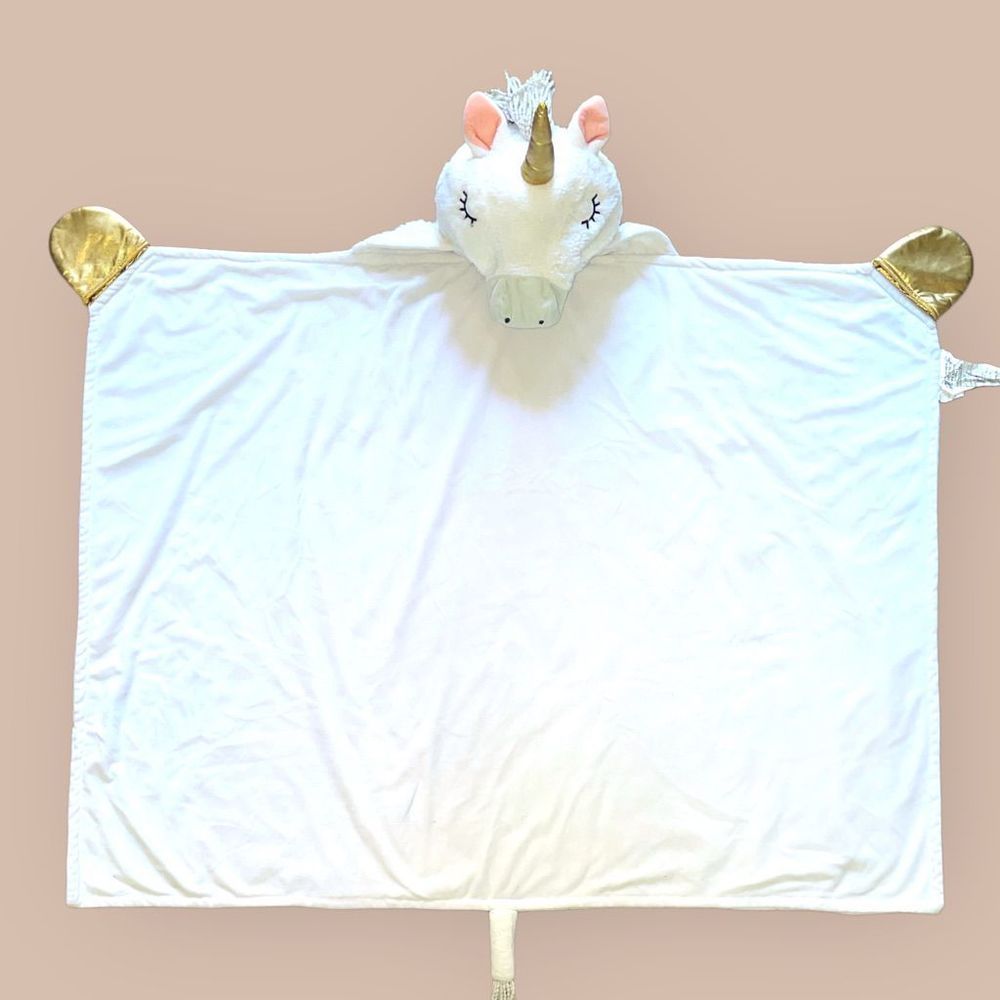 Pillowfort unicorn white hooded blanket - Picture 2 of 9